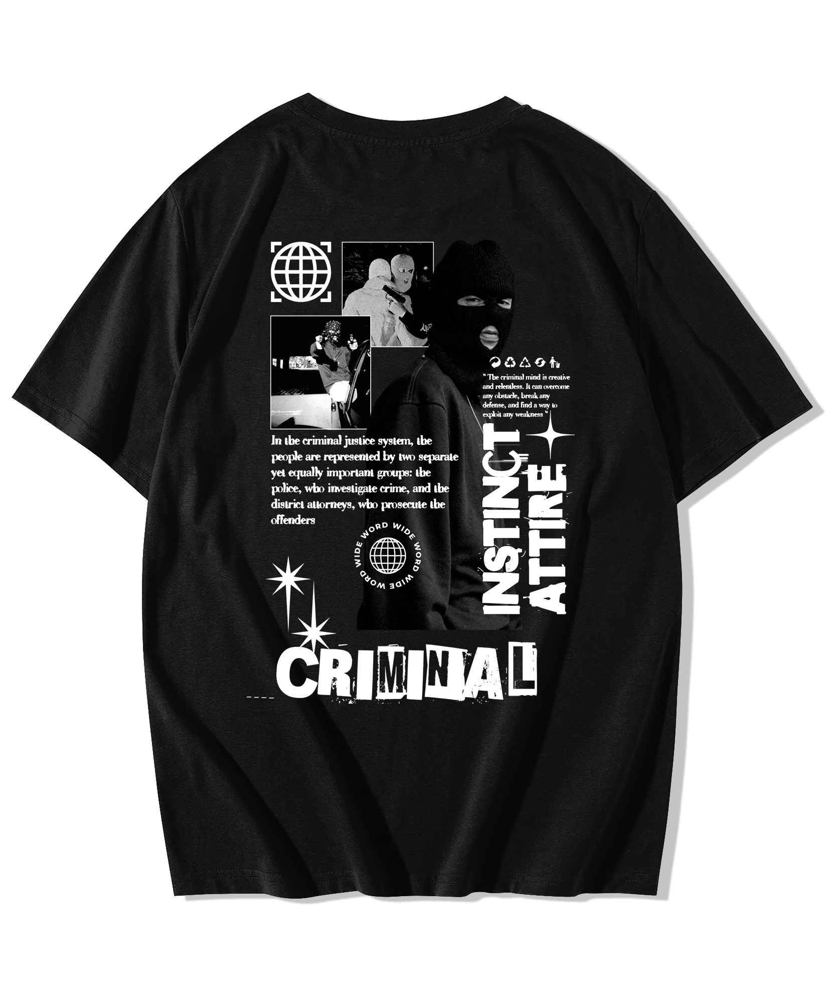 Alfaq Criminal Instinct Attire Oversized T-Shirt - Alfaq